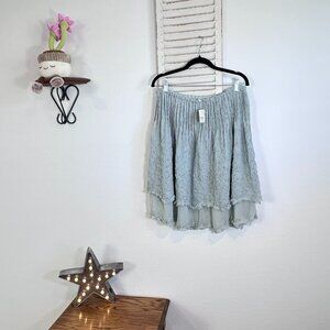 NWT FREE POEPLE EYELET SKIRT BLUE/GREY COLOR